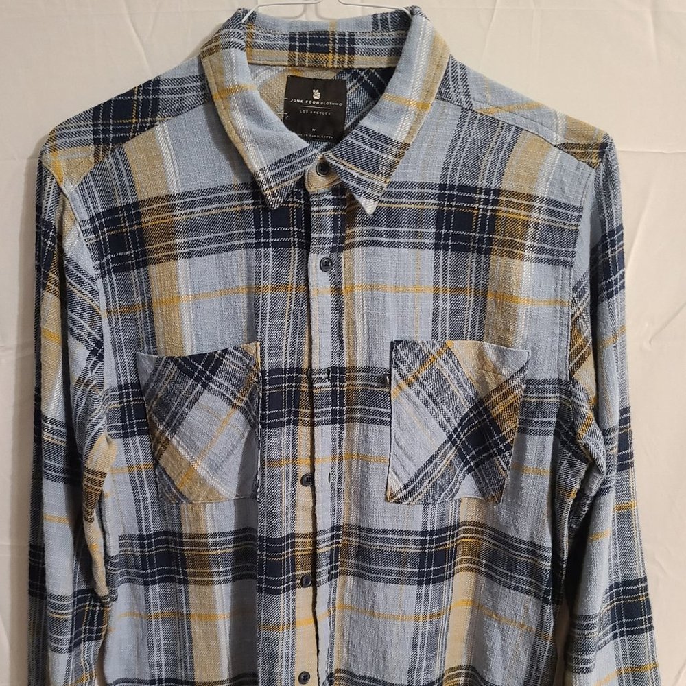 Men's Junk Food Clothing Plaid Flannel | Size Medium